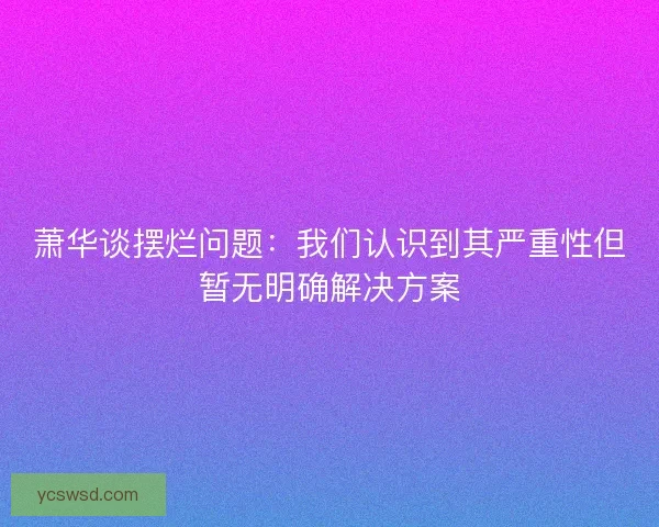 萧华谈摆烂问题：我们认识到其严重性但暂无明确解决方案