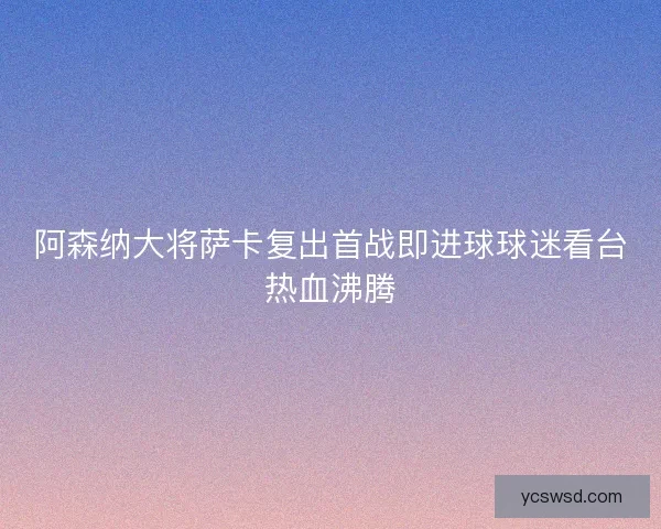 阿森纳大将萨卡复出首战即进球球迷看台热血沸腾