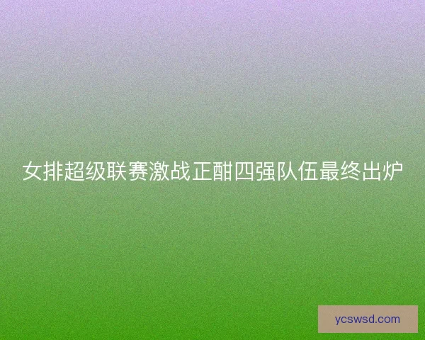女排超级联赛激战正酣四强队伍最终出炉